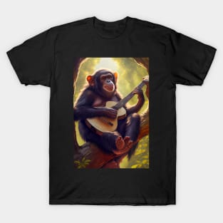 Monkey Playing A Guitar T-Shirt